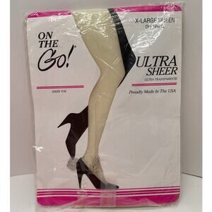 VTG On The Go Ultra Sheer Pantyhose XL Queen Off White